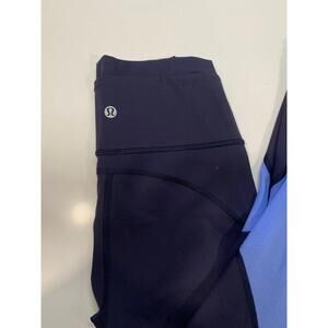 Lululemon Mix & Mesh Crop *21" Size 2 Midnight Navy / Moroccan Blue / Light Hori